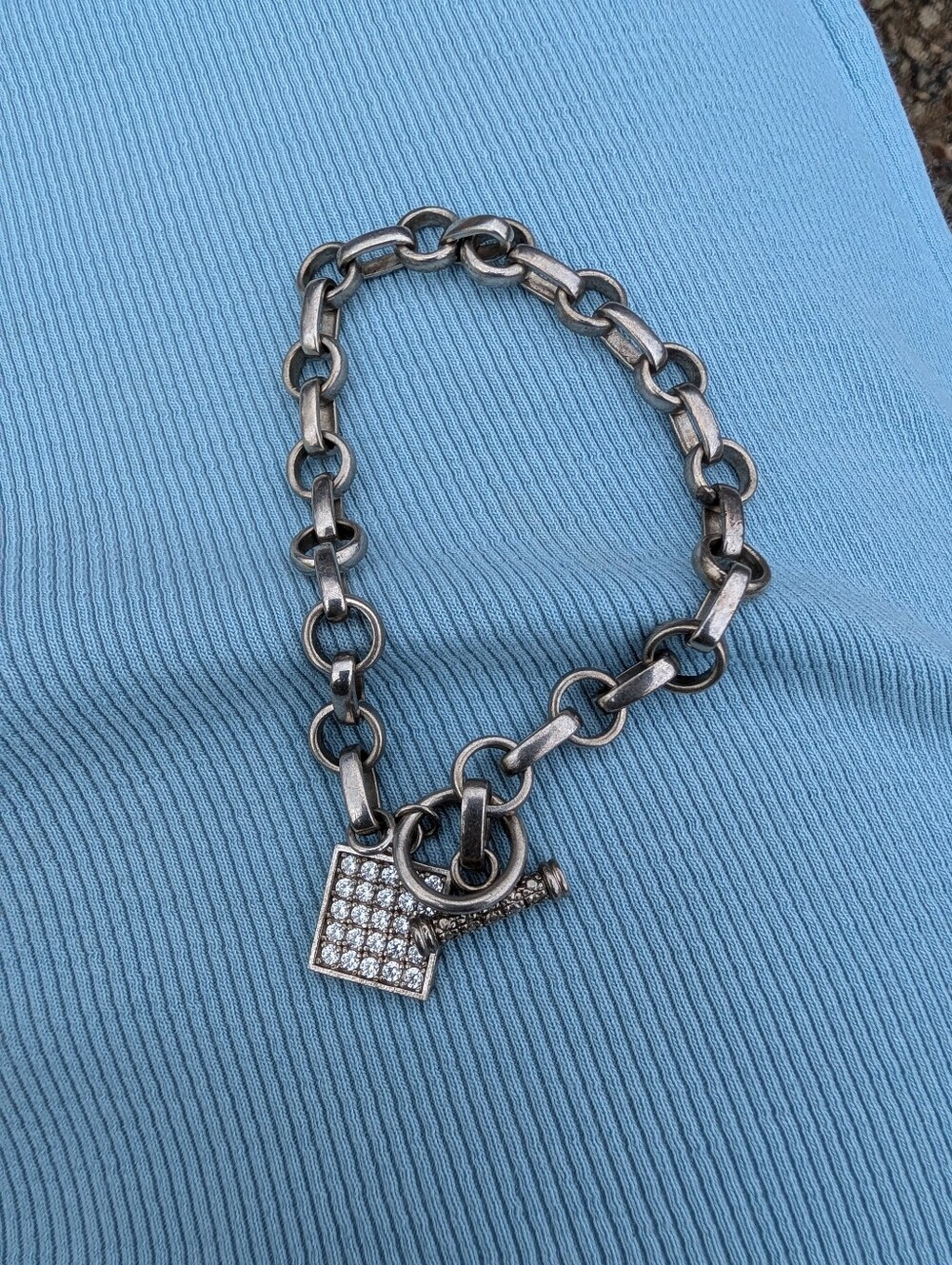 Michael Valitutti NH Sterling Signity Star CZ Toggle Bracelet
